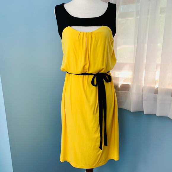 New York & Company Dresses & Skirts - New York & Co. Yellow and Black Sleeveless Dress Size Medium